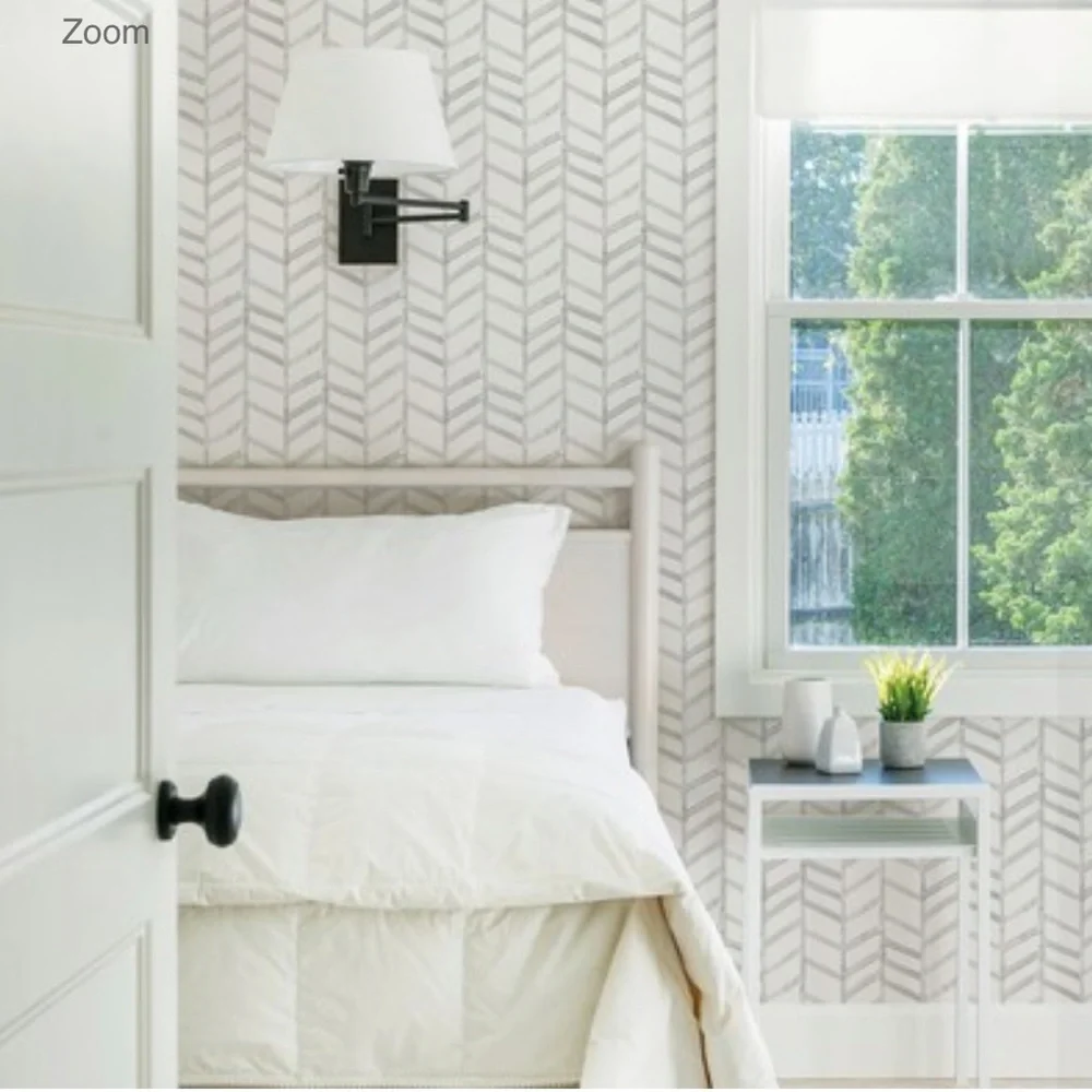 2!!!! BREWSTERS NEW fletching gray geometric peel stick wallpaper